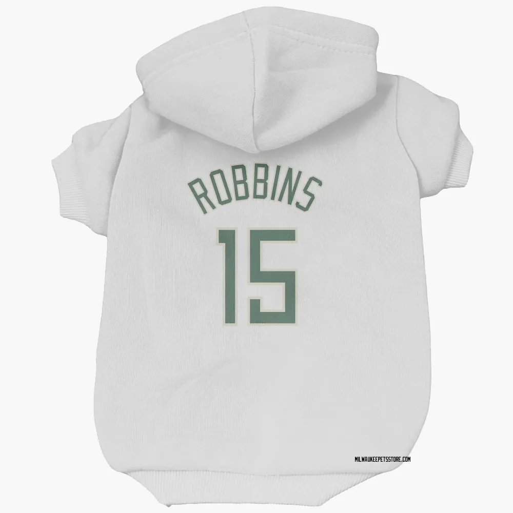 Milwaukee Bucks Liam Robbins White Pet Hoodie for Dog & Cat