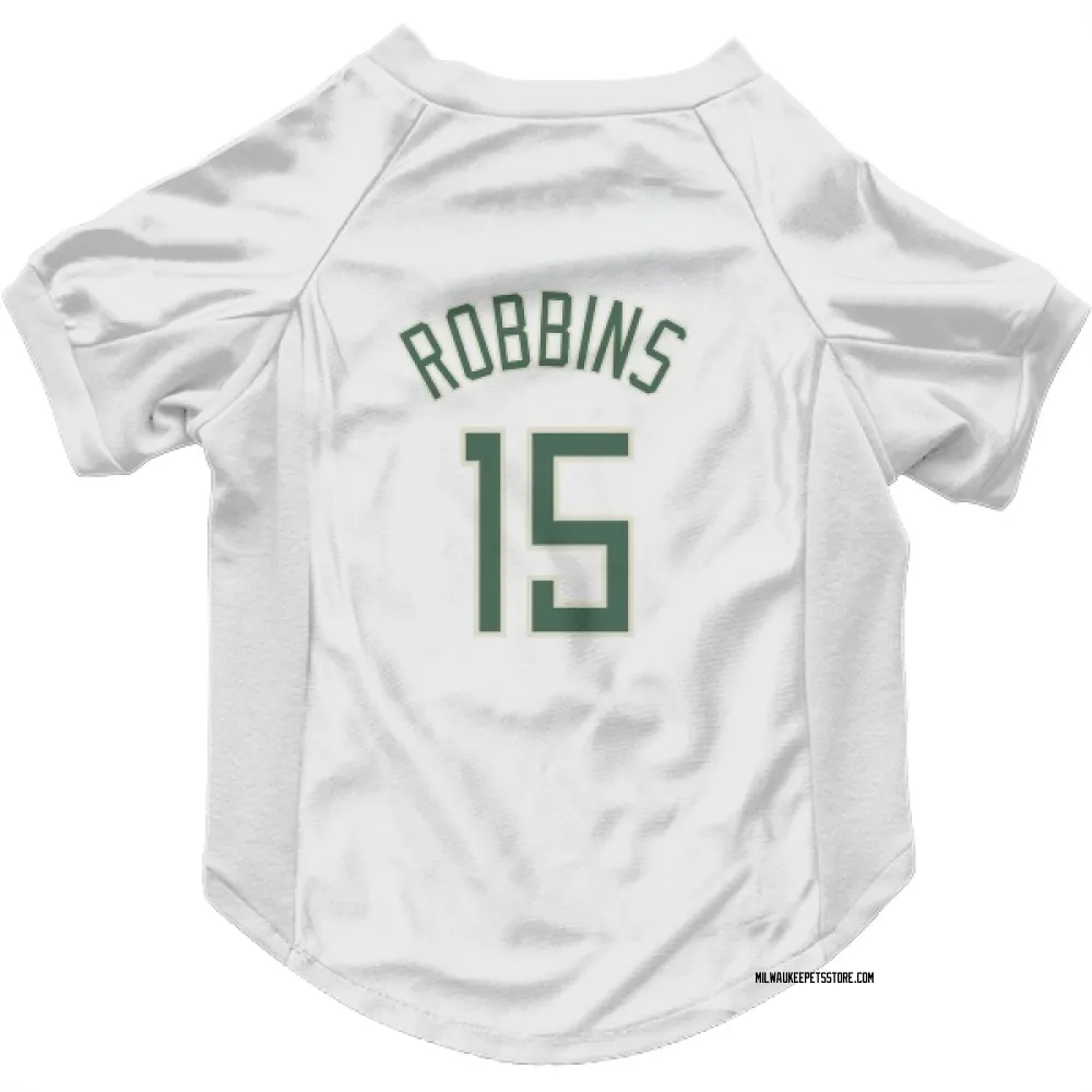 Milwaukee Bucks Liam Robbins White Pet Jersey for Dog & Cat