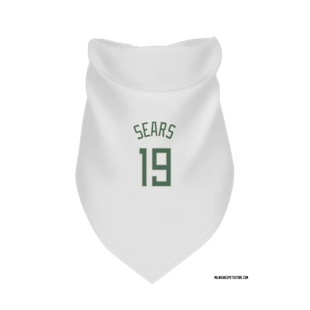 Milwaukee Bucks Mark Sears White Pet Bandana for Dog & Cat