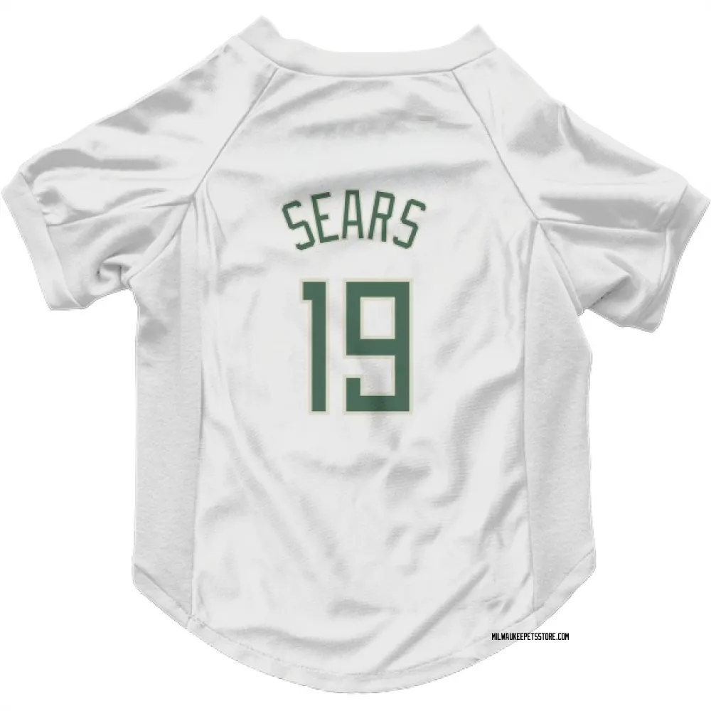 Milwaukee Bucks Mark Sears White Pet Jersey for Dog & Cat