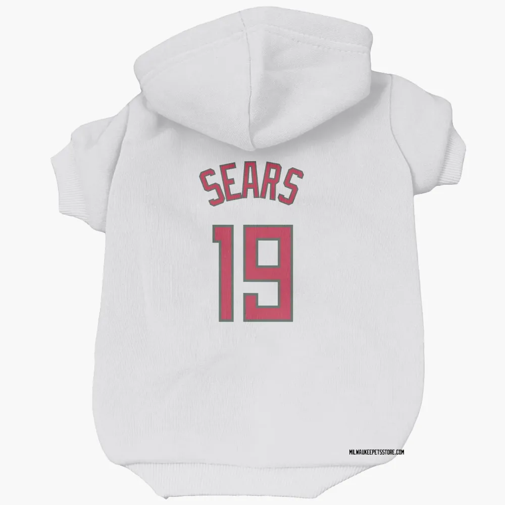 Milwaukee Bucks Mark Sears White Red Pet Hoodie for Dog & Cat