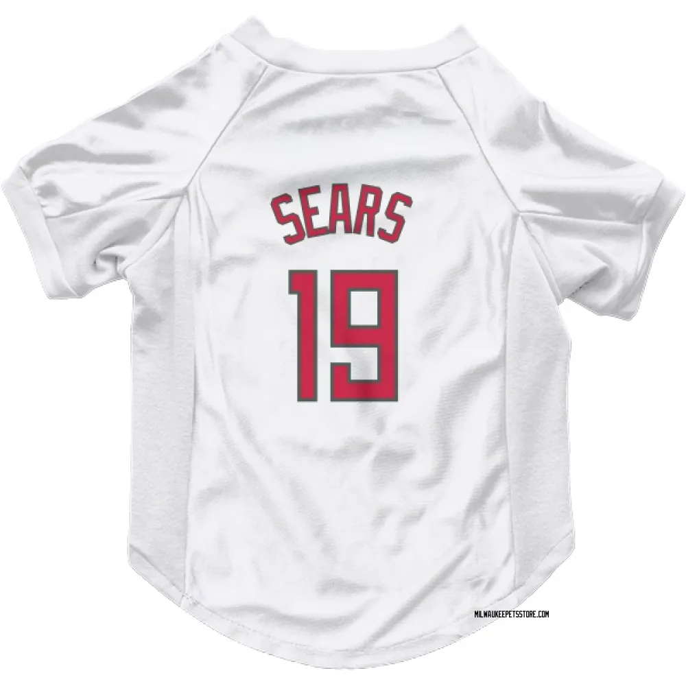 Milwaukee Bucks Mark Sears White Red Pet Jersey for Dog & Cat