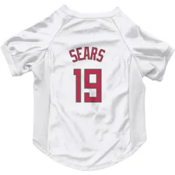 Milwaukee Bucks Mark Sears White Red Pet Jersey for Dog & Cat