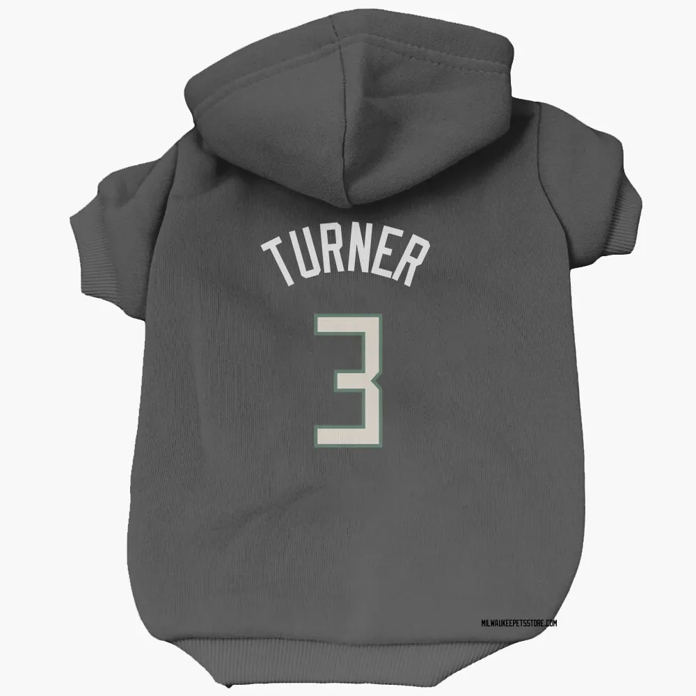 Milwaukee Bucks Myles Turner Black Pet Hoodie for Dog & Cat