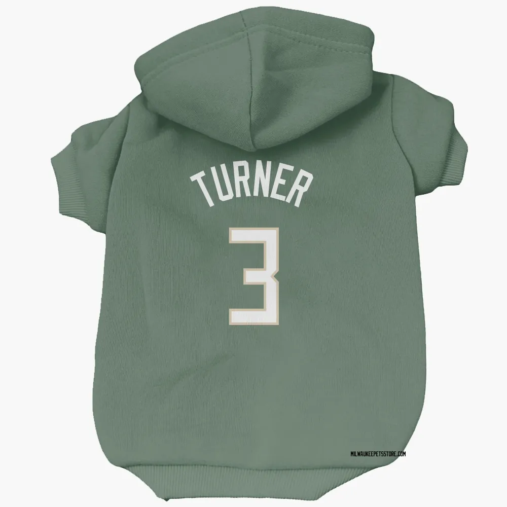 Milwaukee Bucks Myles Turner Green Pet Hoodie for Dog & Cat