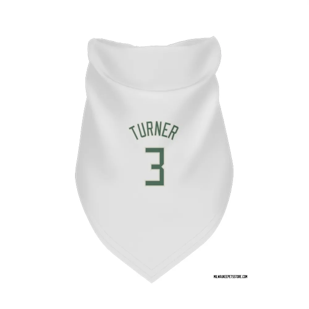 Milwaukee Bucks Myles Turner White Pet Bandana for Dog & Cat