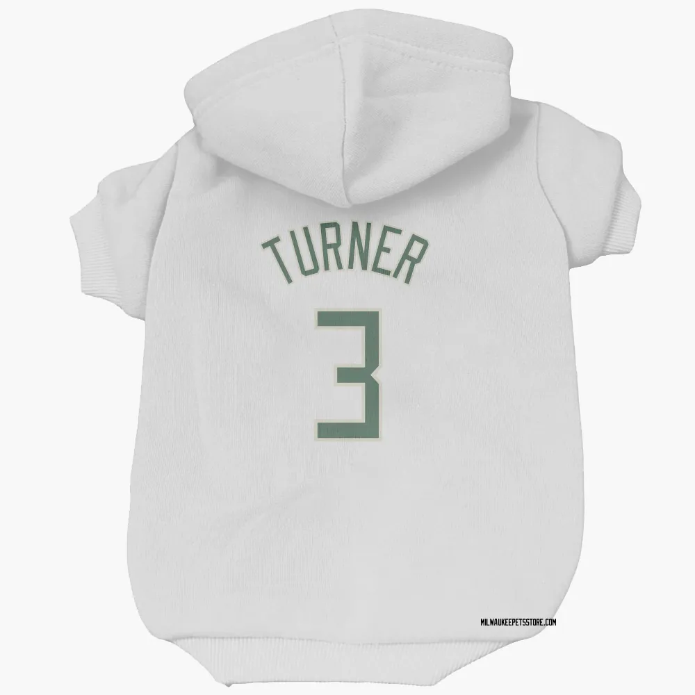Milwaukee Bucks Myles Turner White Pet Hoodie for Dog & Cat