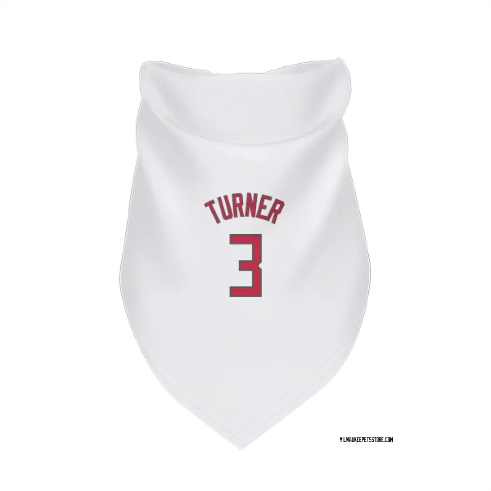 Milwaukee Bucks Myles Turner White Red Pet Bandana for Dog & Cat