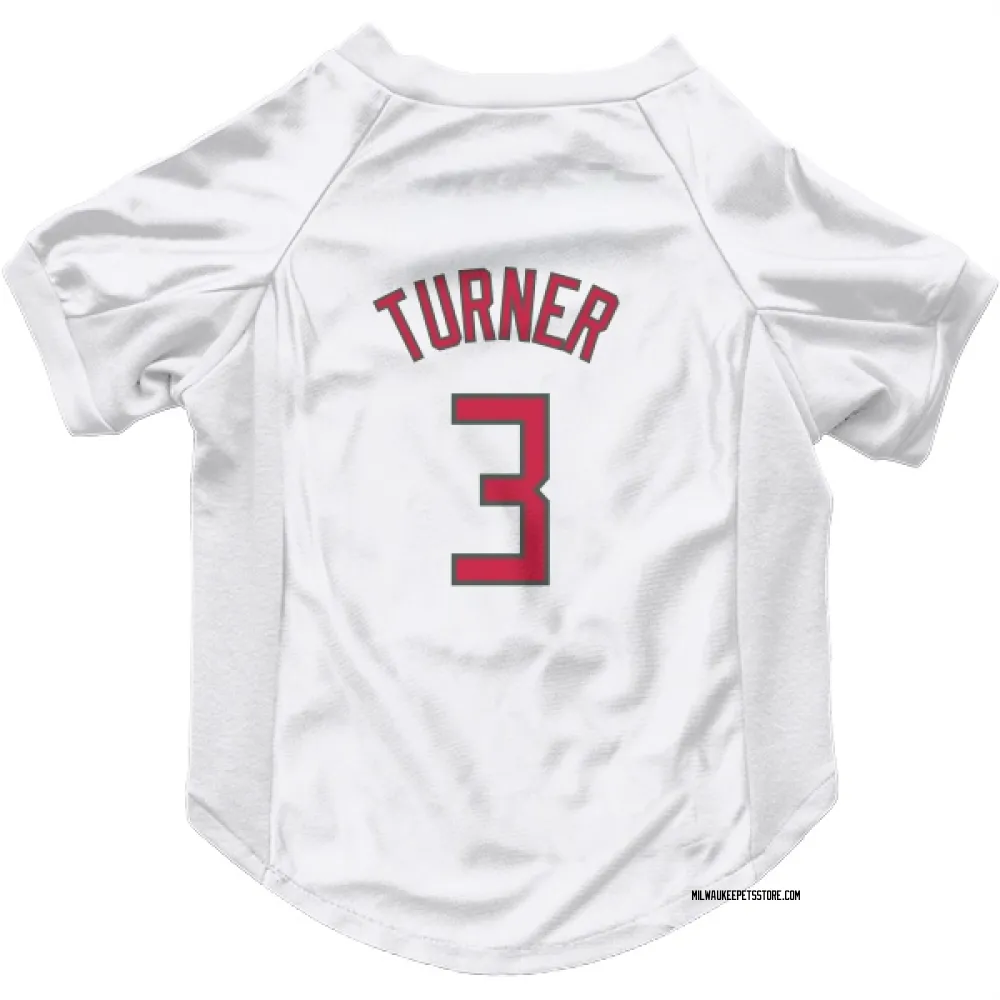 Milwaukee Bucks Myles Turner White Red Pet Jersey for Dog & Cat
