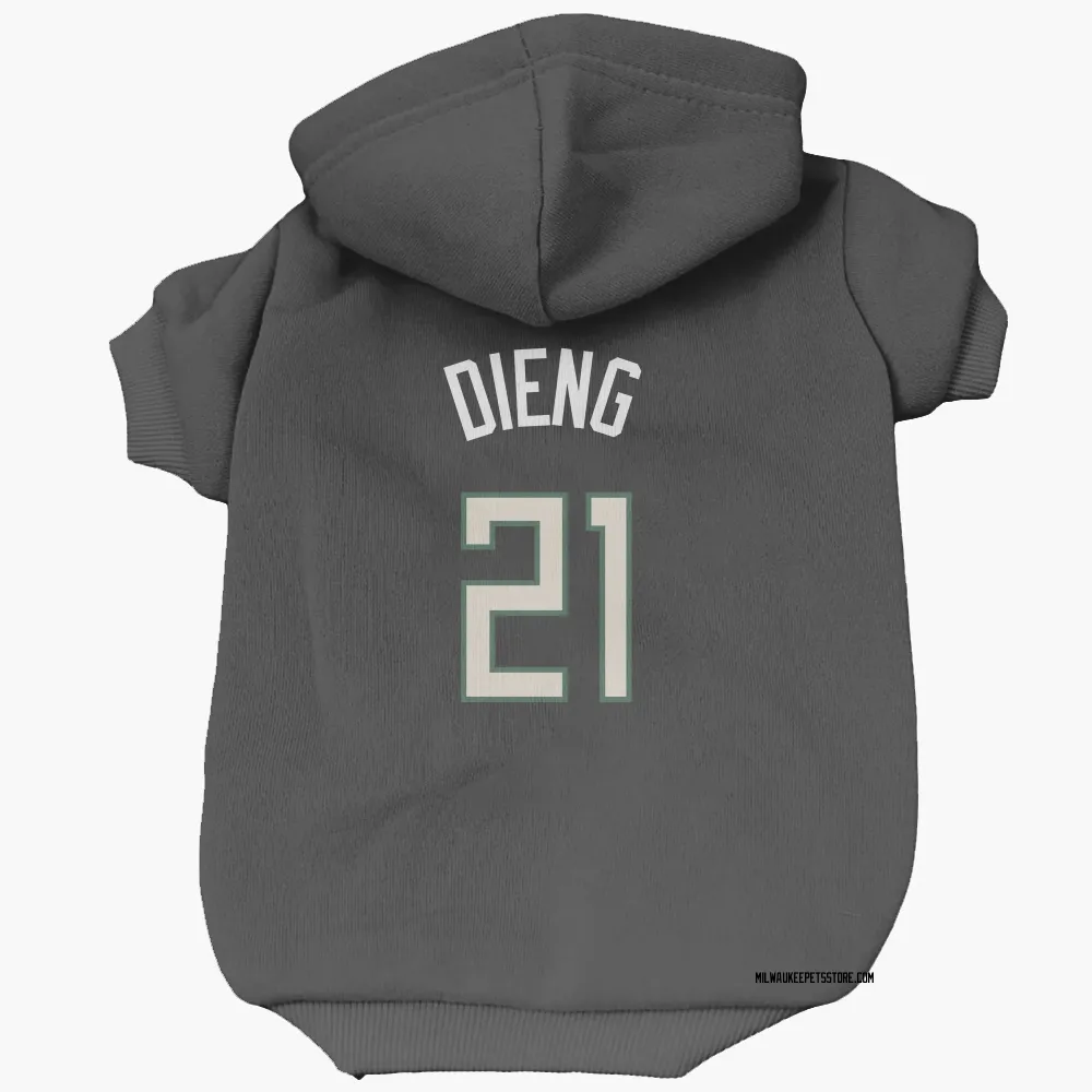 Milwaukee Bucks Ousmane Dieng Black Pet Hoodie for Dog & Cat