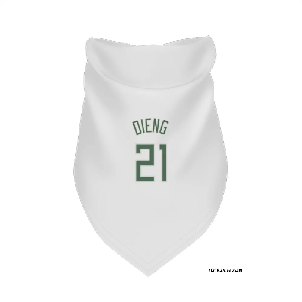 Milwaukee Bucks Ousmane Dieng White Pet Bandana for Dog & Cat