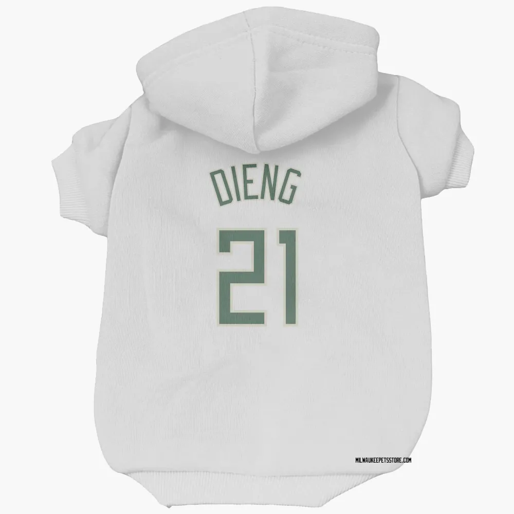 Milwaukee Bucks Ousmane Dieng White Pet Hoodie for Dog & Cat
