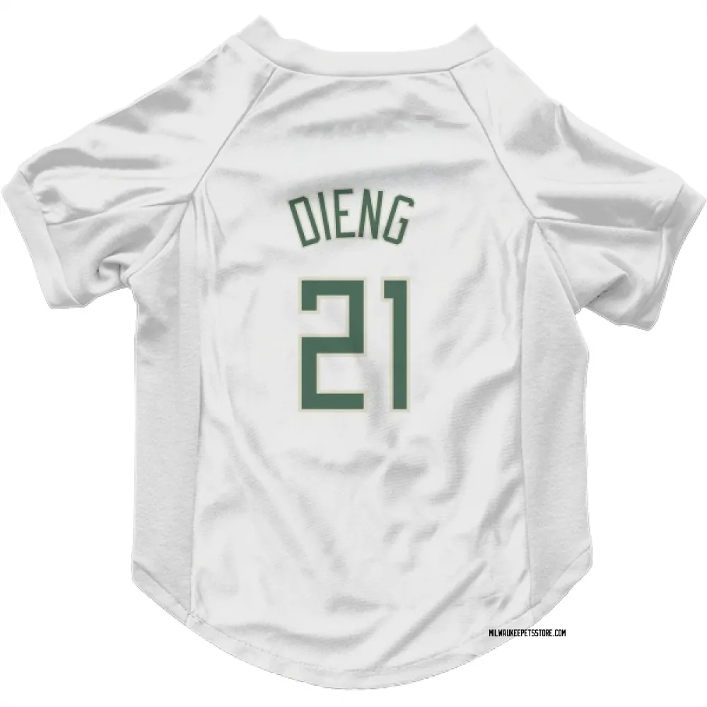 Milwaukee Bucks Ousmane Dieng White Pet Jersey for Dog & Cat