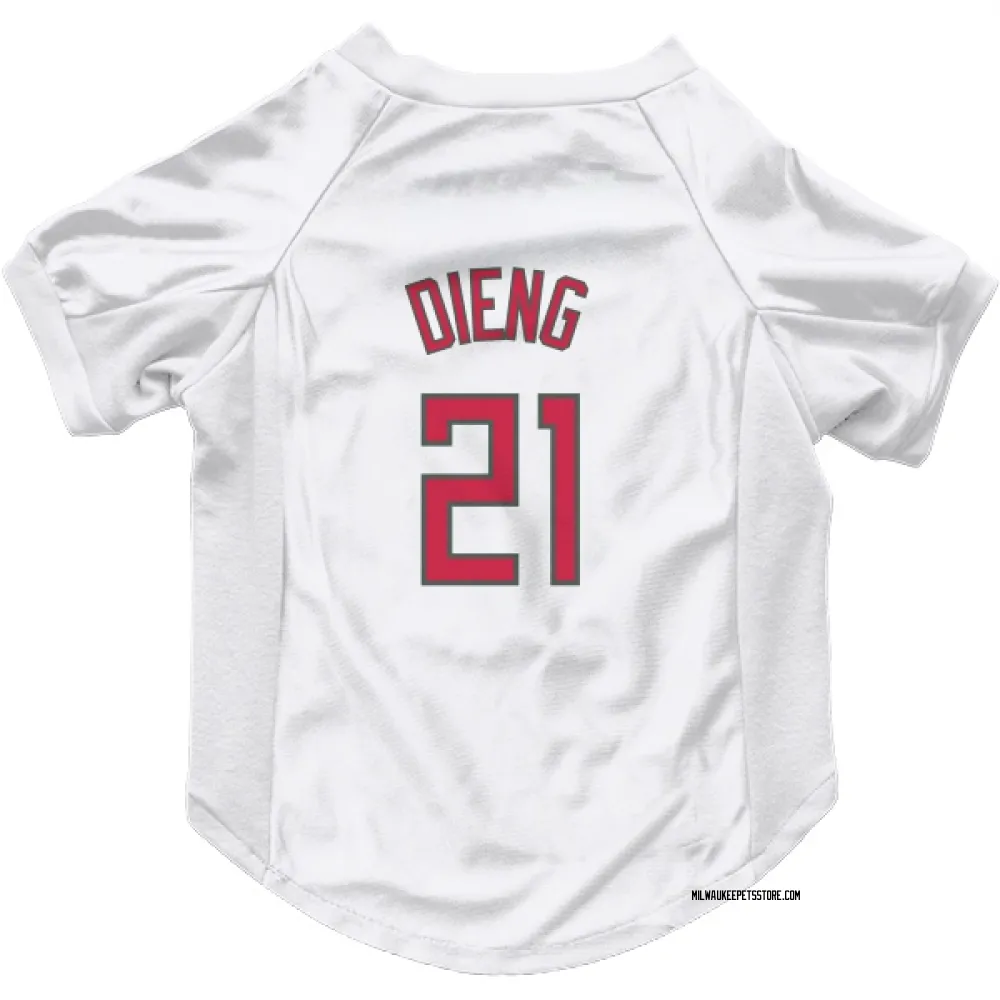 Milwaukee Bucks Ousmane Dieng White Red Pet Jersey for Dog & Cat