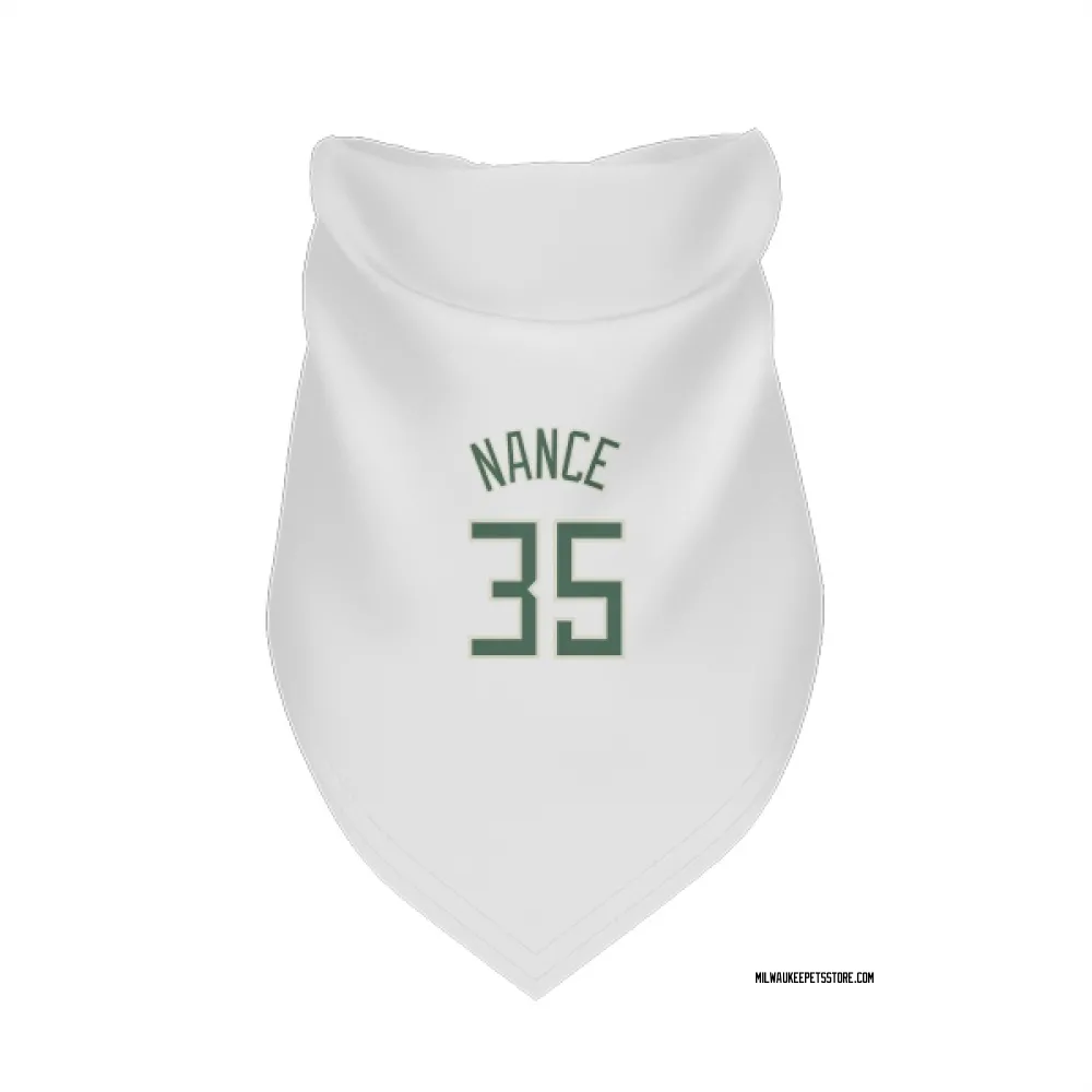 Milwaukee Bucks Pete Nance White Pet Bandana for Dog & Cat