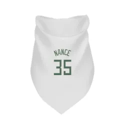 Milwaukee Bucks Pete Nance White Pet Bandana for Dog & Cat