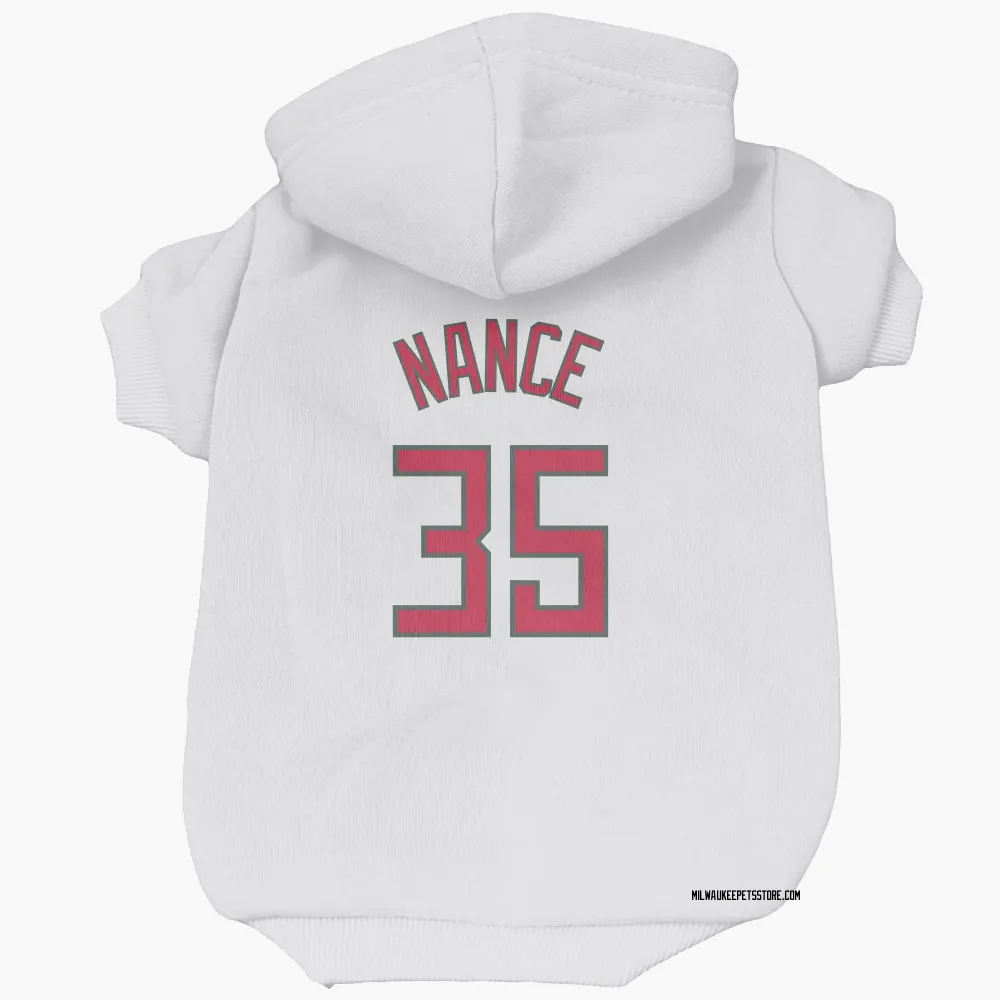 Milwaukee Bucks Pete Nance White Red Pet Hoodie for Dog & Cat