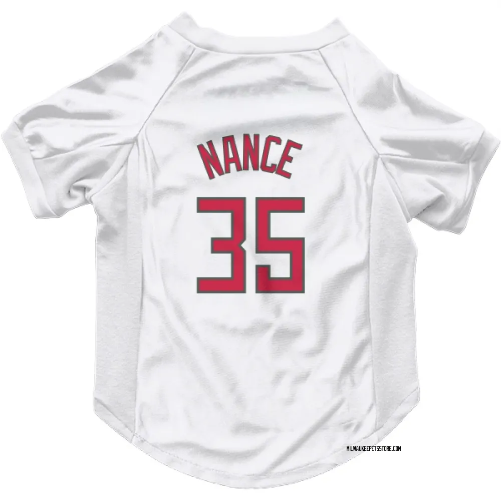 Milwaukee Bucks Pete Nance White Red Pet Jersey for Dog & Cat