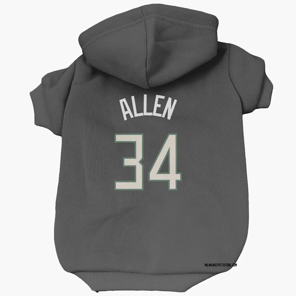 Milwaukee Bucks Ray Allen Black Pet Hoodie for Dog & Cat