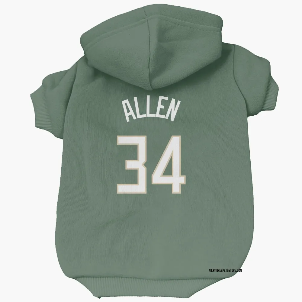 Milwaukee Bucks Ray Allen Green Pet Hoodie for Dog & Cat