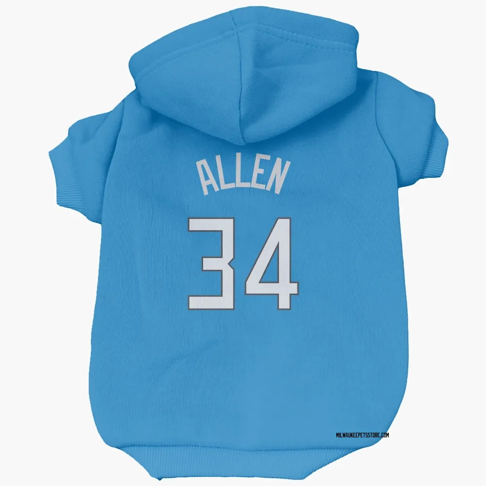 Milwaukee Bucks Ray Allen Royal Pet Hoodie for Dog & Cat