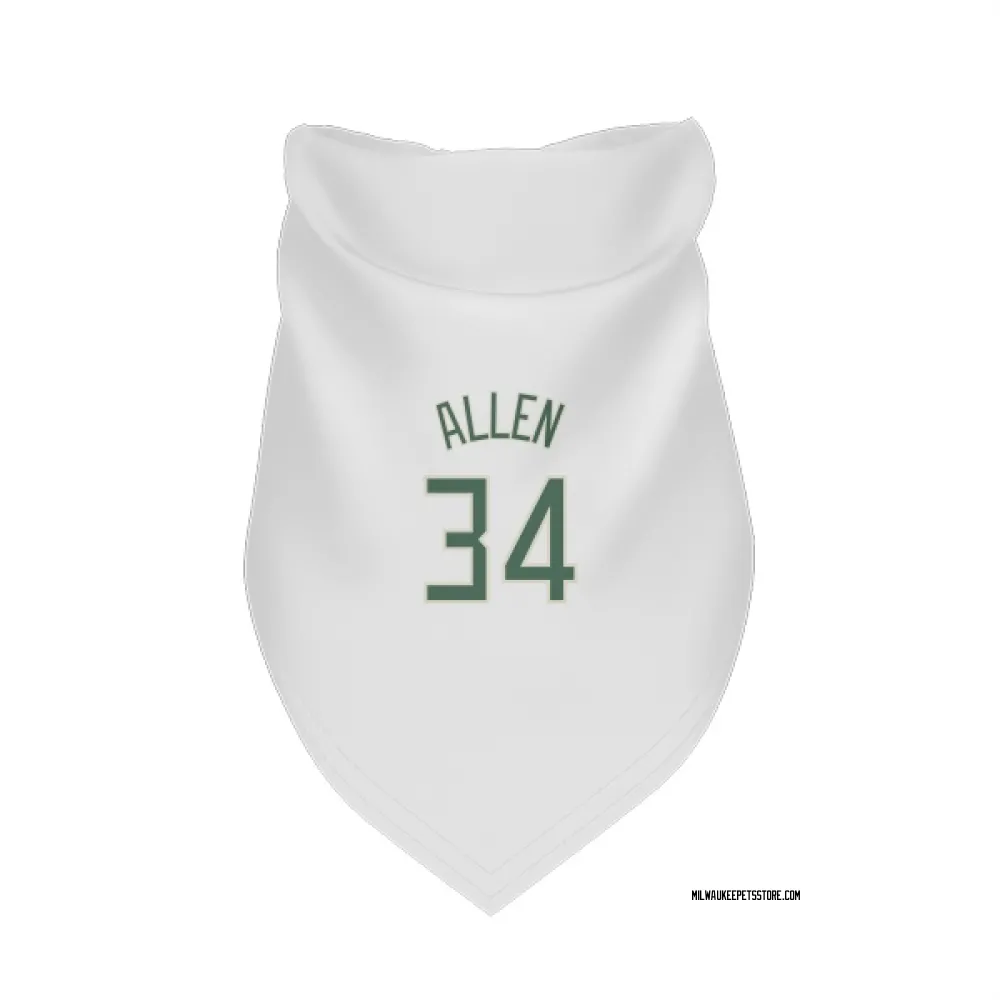 Milwaukee Bucks Ray Allen White Pet Bandana for Dog & Cat