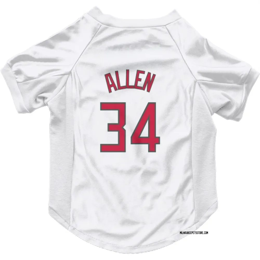 Milwaukee Bucks Ray Allen White Red Pet Jersey for Dog & Cat