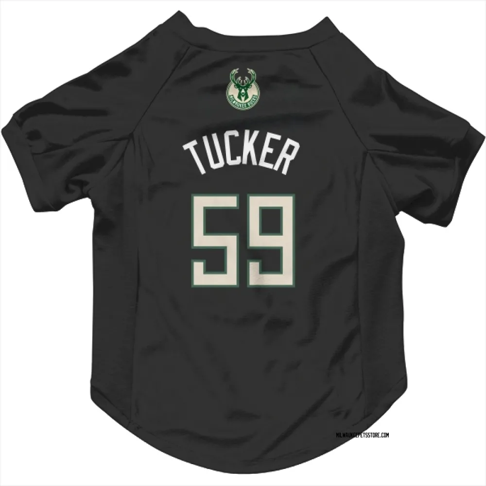 Milwaukee Bucks Rayjon Tucker Black Pet Jersey for Dog & Cat