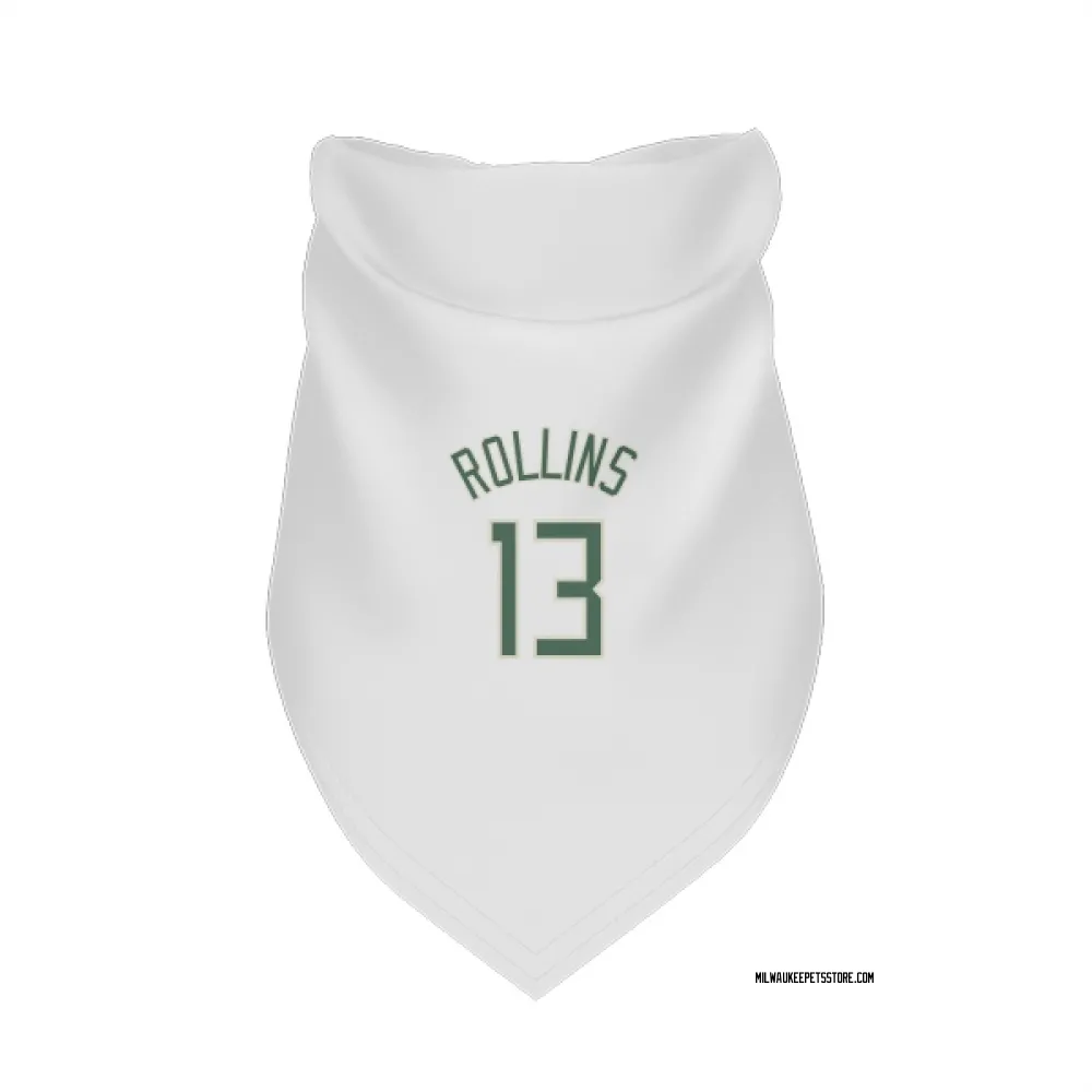 Milwaukee Bucks Ryan Rollins White Pet Bandana for Dog & Cat