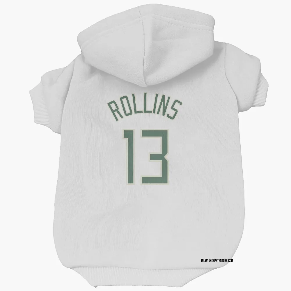 Milwaukee Bucks Ryan Rollins White Pet Hoodie for Dog & Cat