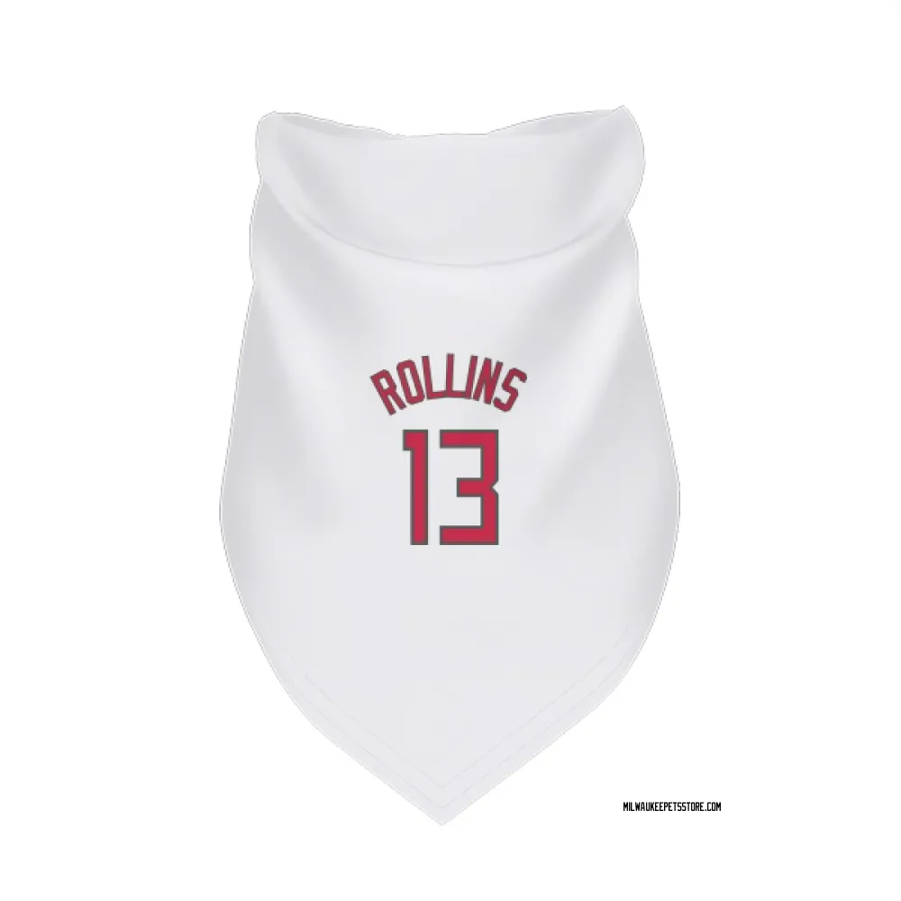 Milwaukee Bucks Ryan Rollins White Red Pet Bandana for Dog & Cat