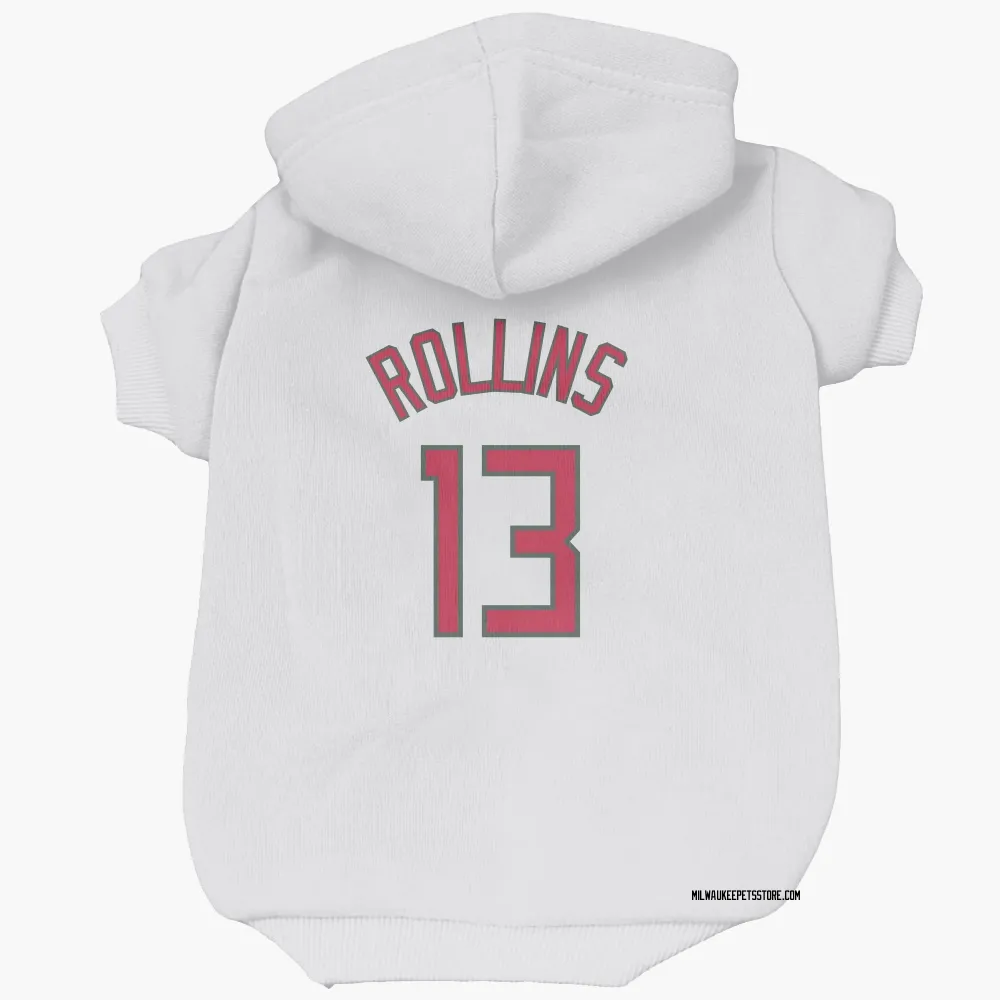 Milwaukee Bucks Ryan Rollins White Red Pet Hoodie for Dog & Cat
