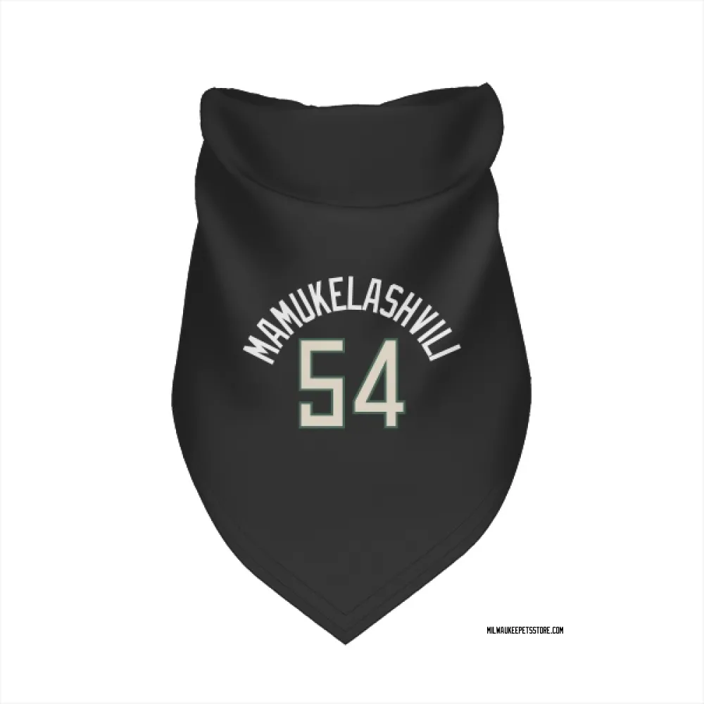 Milwaukee Bucks Sandro Mamukelashvili Black Pet Bandana for Dog & Cat