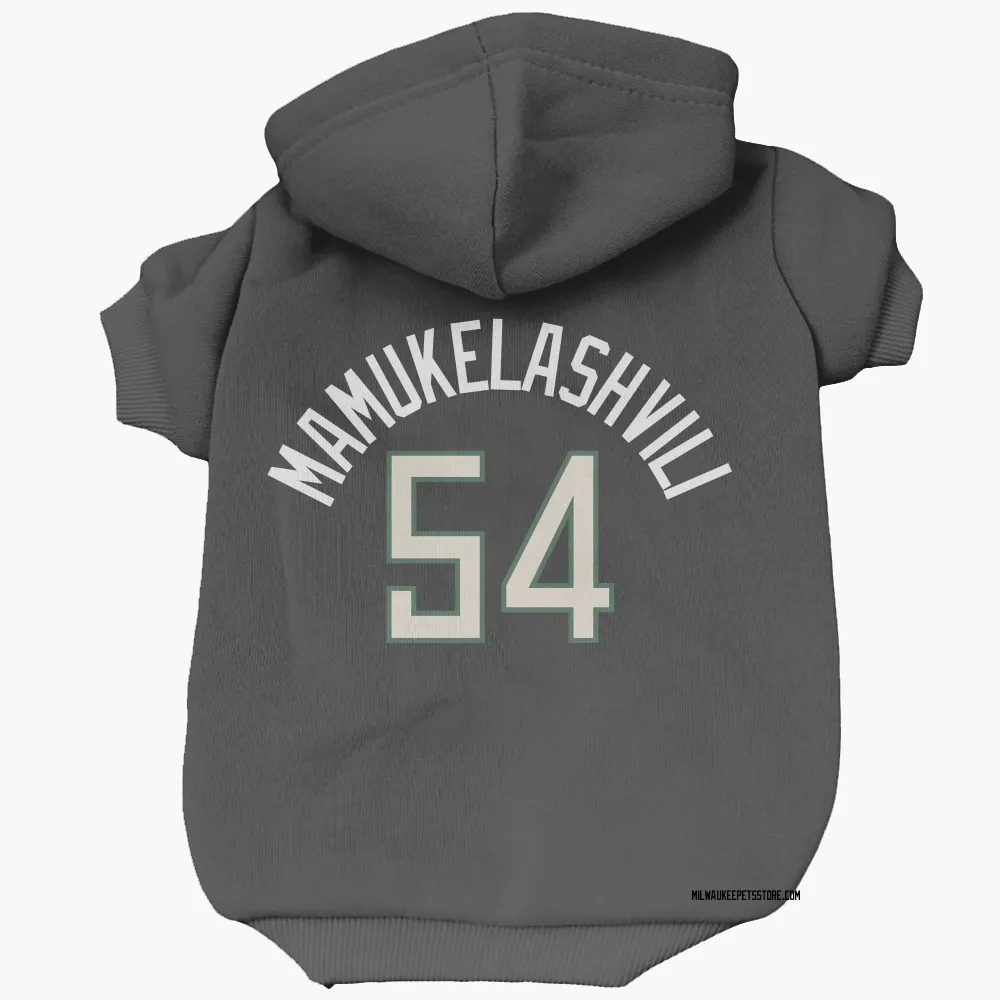 Milwaukee Bucks Sandro Mamukelashvili Black Pet Hoodie for Dog & Cat