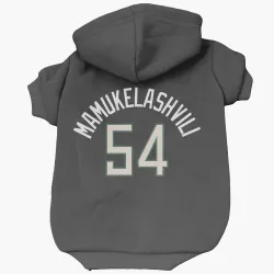 Milwaukee Bucks Sandro Mamukelashvili Black Pet Hoodie for Dog & Cat