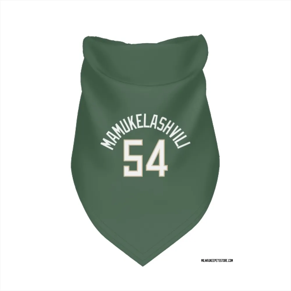 Milwaukee Bucks Sandro Mamukelashvili Green Pet Bandana for Dog & Cat