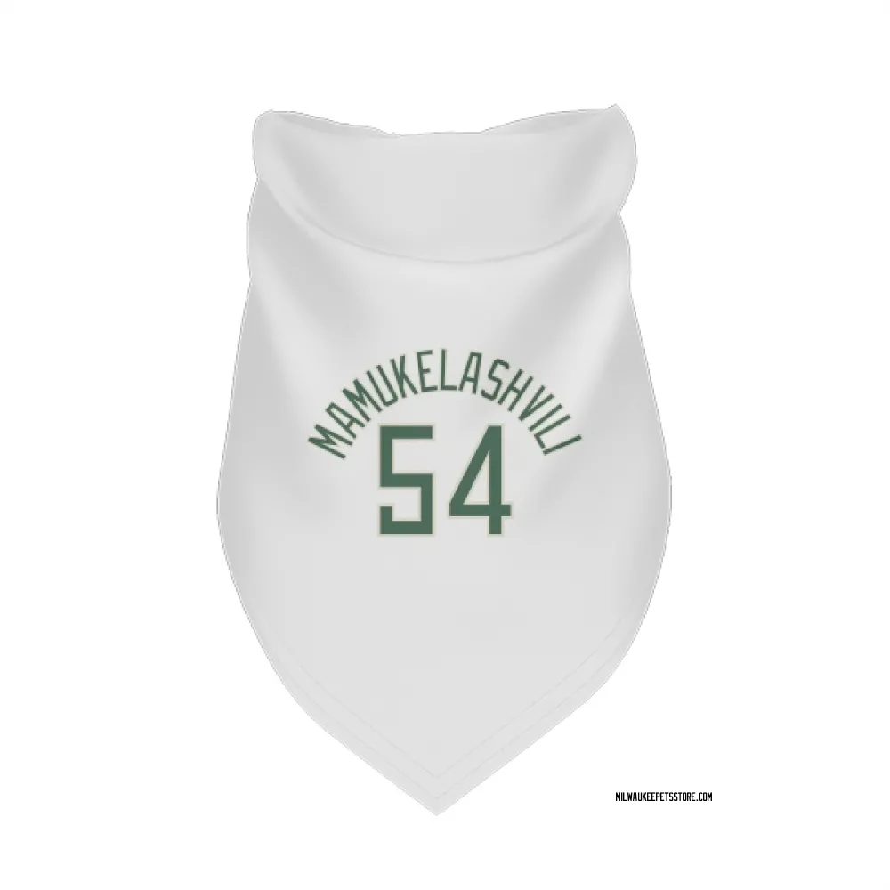 Milwaukee Bucks Sandro Mamukelashvili White Pet Bandana for Dog & Cat
