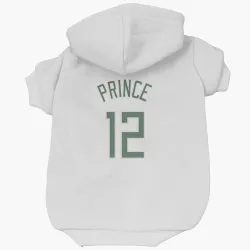 Milwaukee Bucks Taurean Prince White Pet Hoodie for Dog & Cat