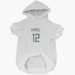 Milwaukee Bucks Taurean Prince White Pet Hoodie for Dog & Cat