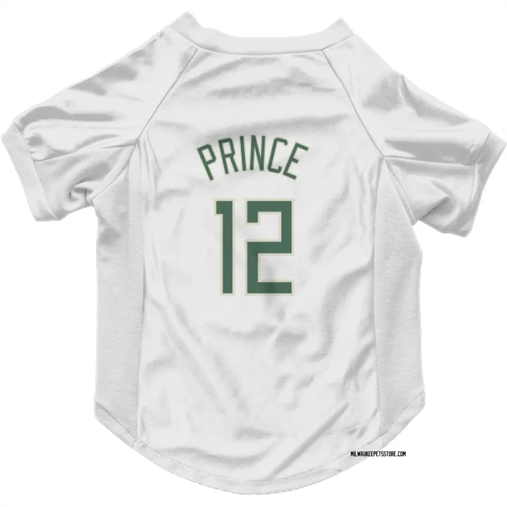 Milwaukee Bucks Taurean Prince White Pet Jersey for Dog & Cat