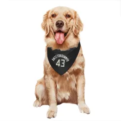 Milwaukee Bucks Thanasis Antetokounmpo Black Pet Bandana for Dog & Cat