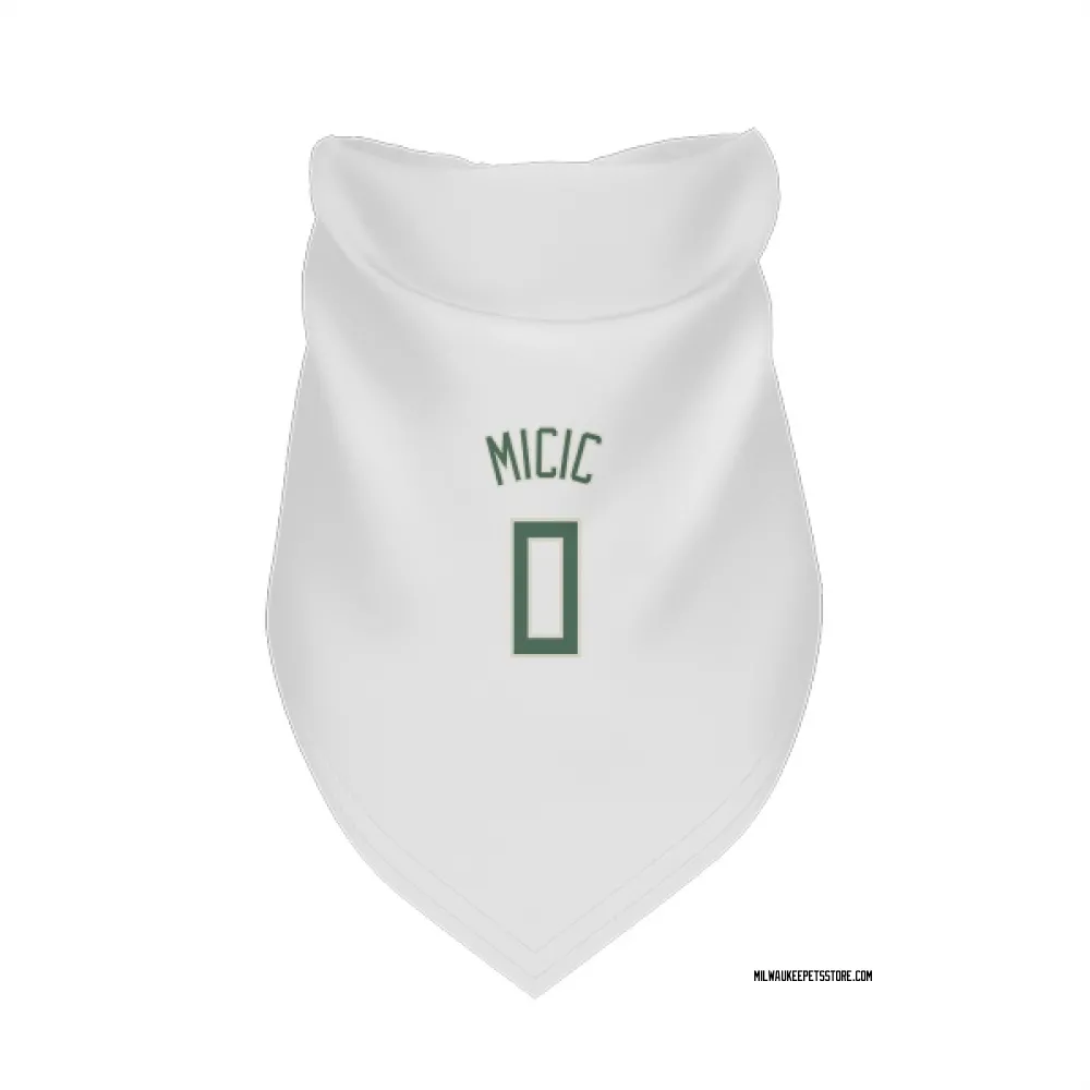 Milwaukee Bucks Vasilije Micic White Pet Bandana for Dog & Cat