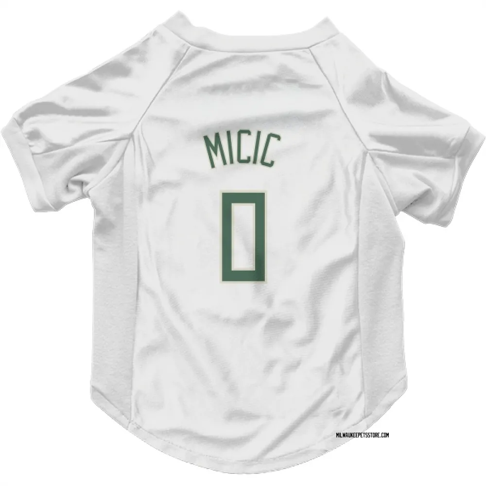 Milwaukee Bucks Vasilije Micic White Pet Jersey for Dog & Cat