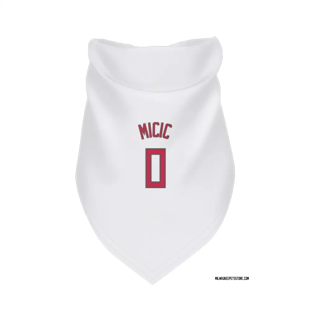 Milwaukee Bucks Vasilije Micic White Red Pet Bandana for Dog & Cat