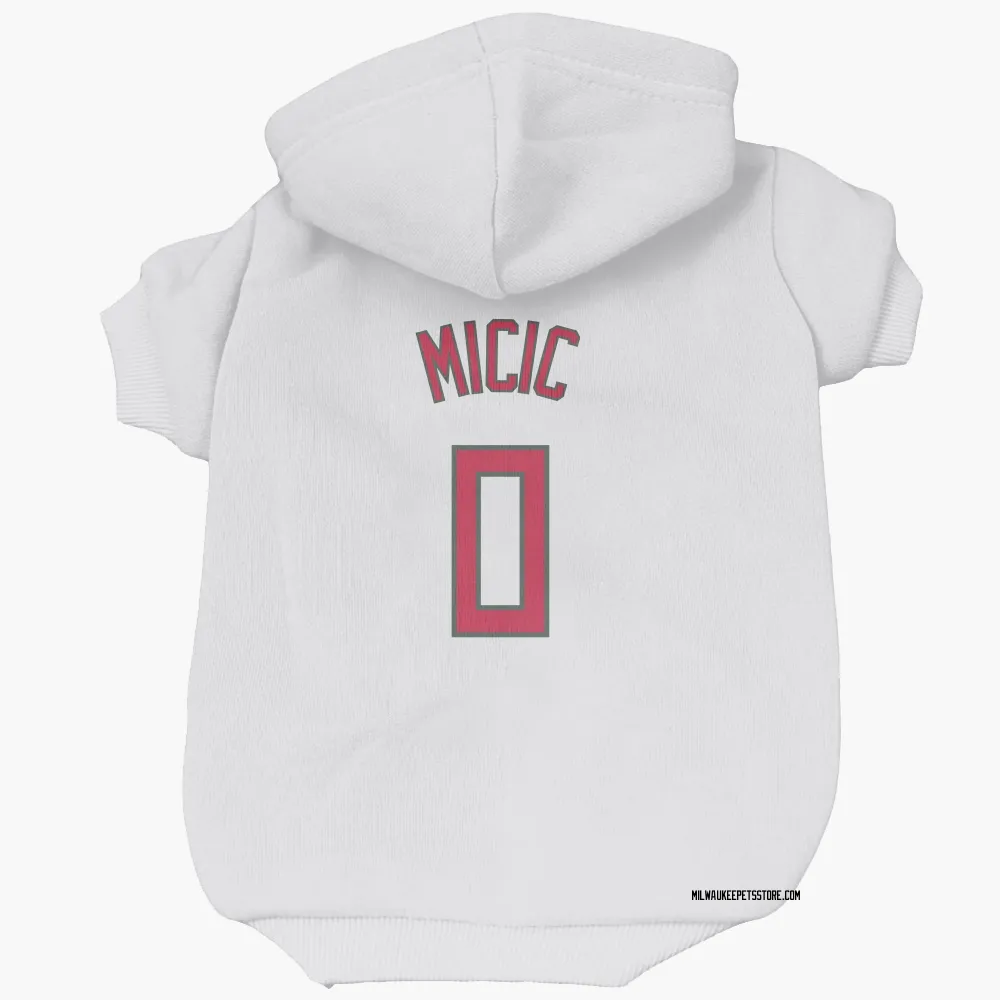 Milwaukee Bucks Vasilije Micic White Red Pet Hoodie for Dog & Cat