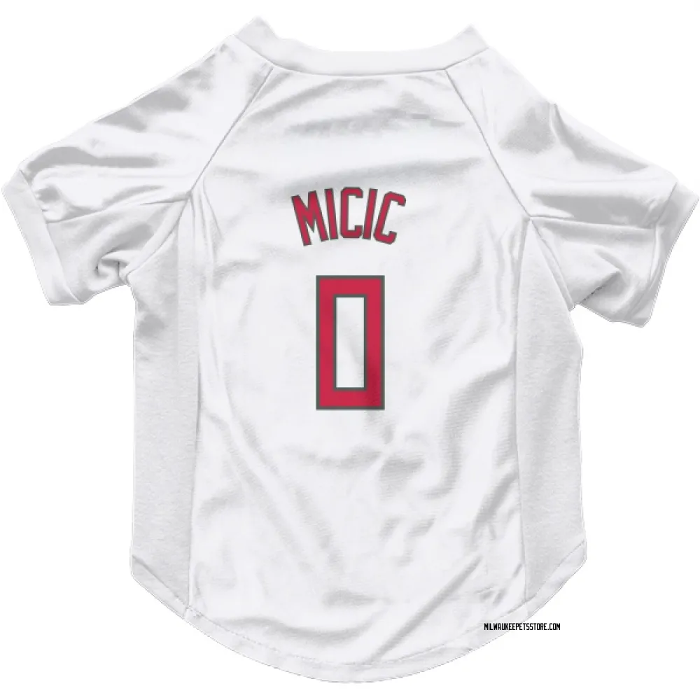 Milwaukee Bucks Vasilije Micic White Red Pet Jersey for Dog & Cat