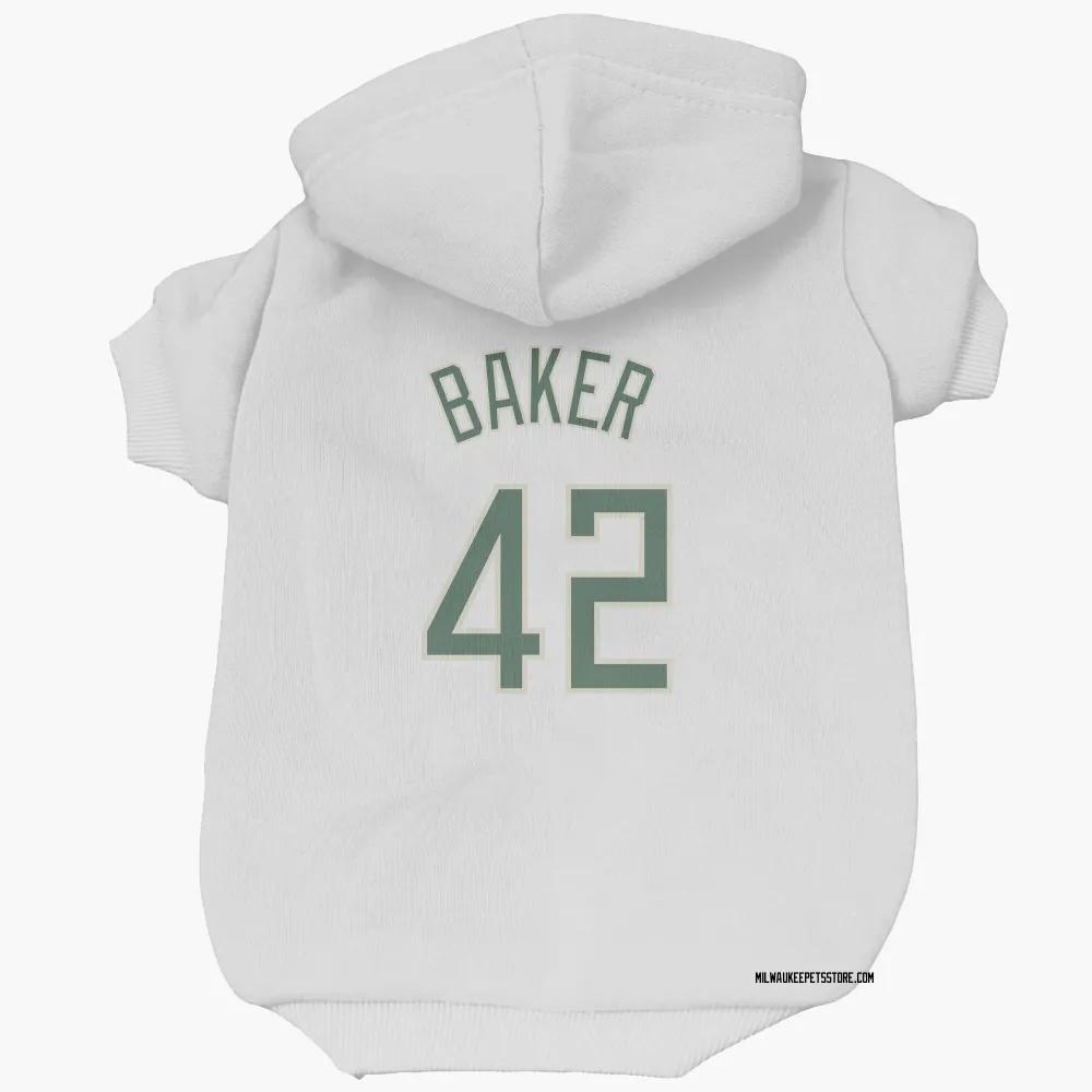 Milwaukee Bucks Vin Baker White Pet Hoodie for Dog & Cat