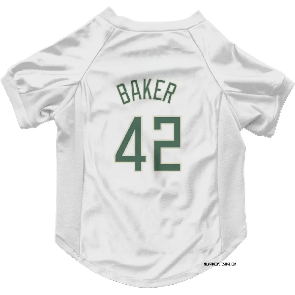 Milwaukee Bucks Vin Baker White Pet Jersey for Dog & Cat