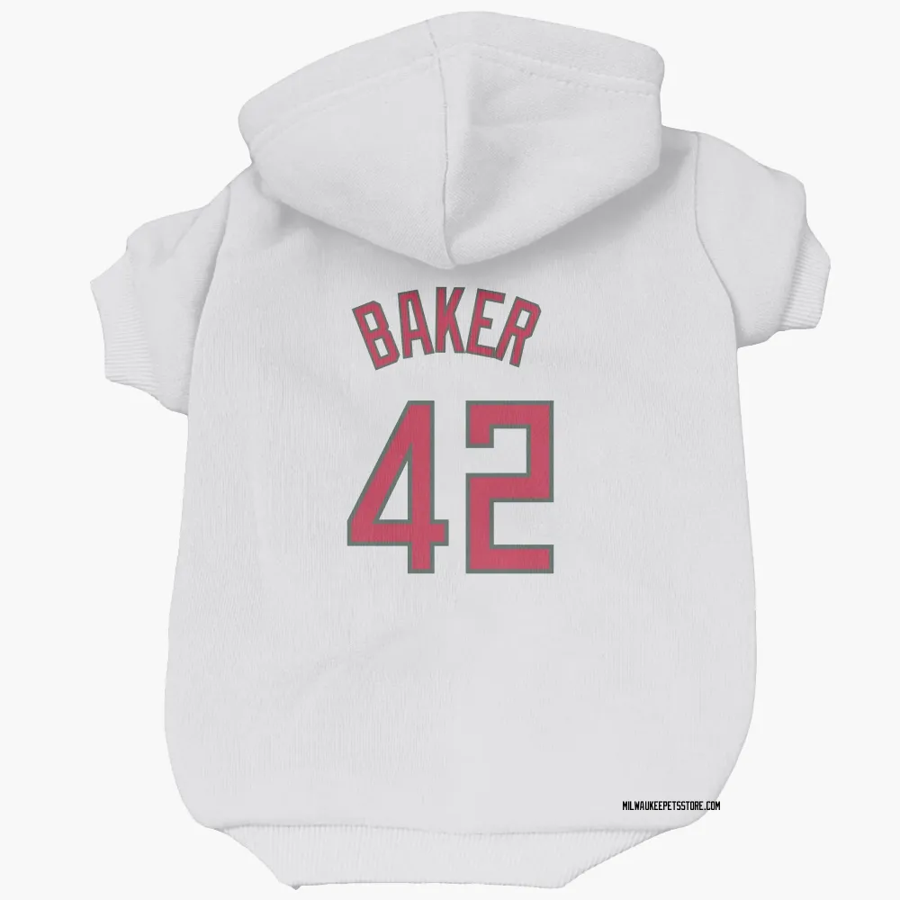 Milwaukee Bucks Vin Baker White Red Pet Hoodie for Dog & Cat